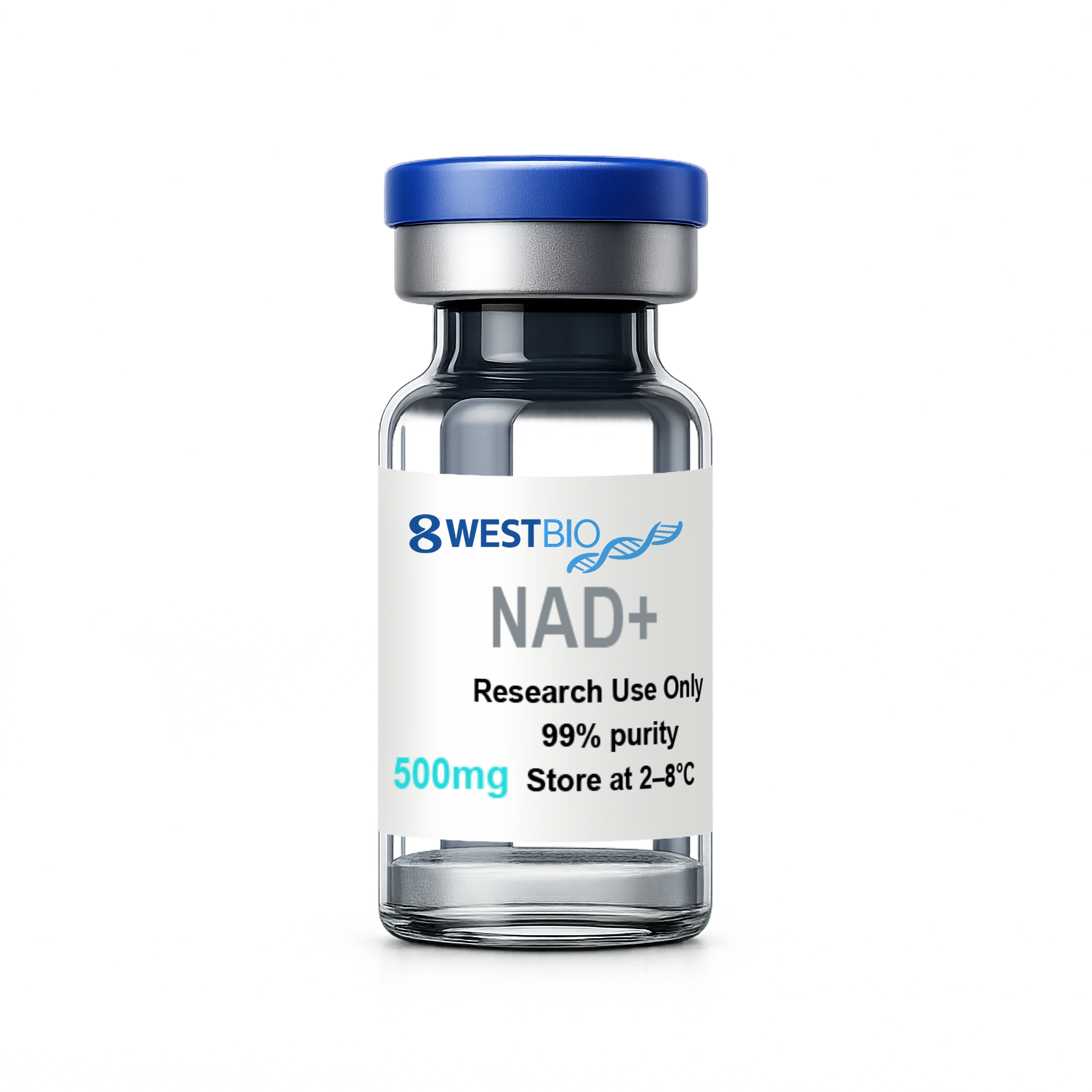 NAD+ research material 500 mg vial